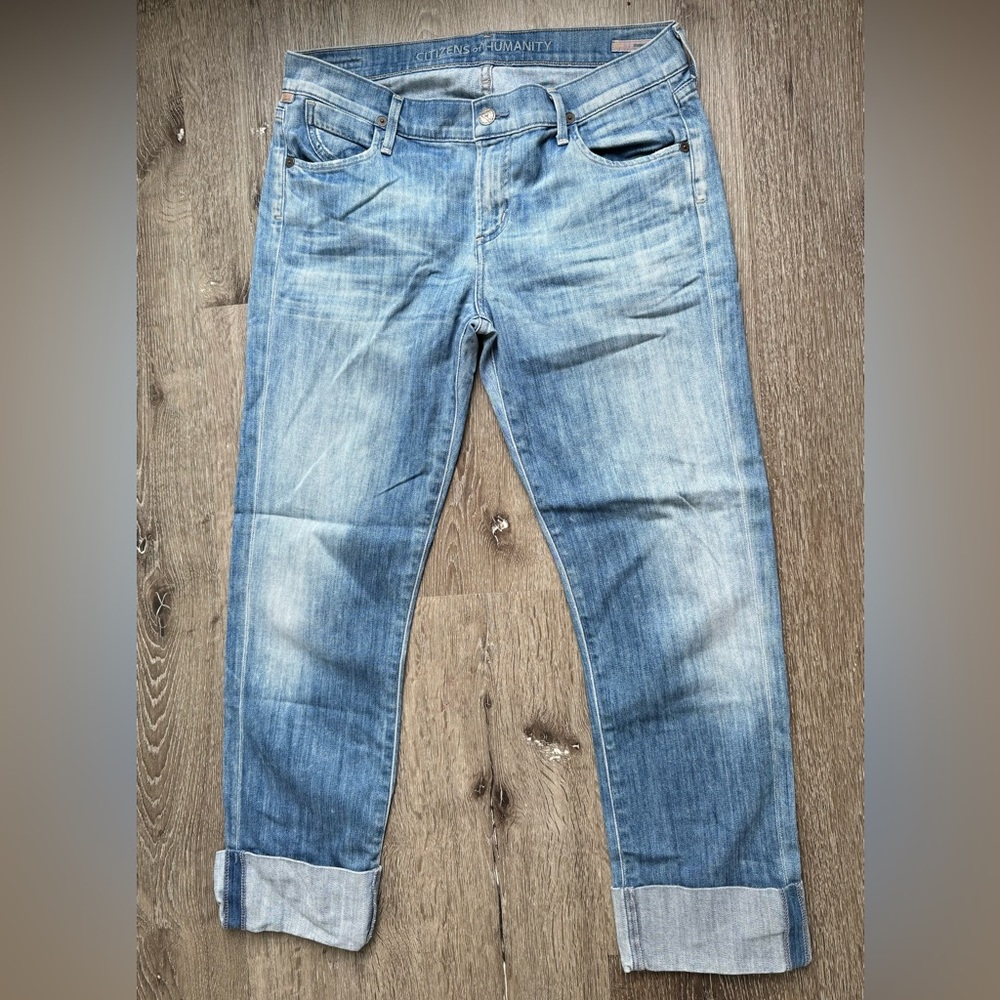 Citizens of Humanity Dani Straight Leg Jeans Light Wash Cuffed Ankle Denim 29